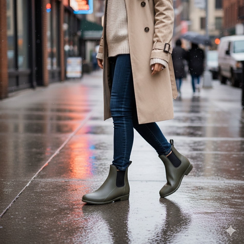 Forest Green Women's Rain Boots